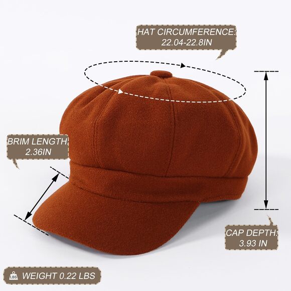 9494 Women Newsboy Hat Octagonal Beret (polyester main image 4